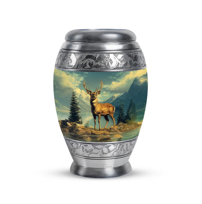 Personalized Teal Deer Cremation Urns for Ashes - Transcendent 10-inch - Yatskia