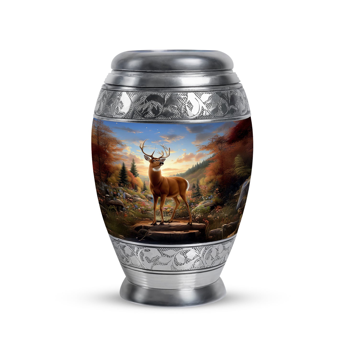 Personalized Deer Cremation Urns - Pristine Blue 10-inch, 200 cu in - Yatskia