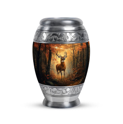 Personalized Deer Cremation Urns - Pristine Gold 10-inch, 200 cu in - Yatskia