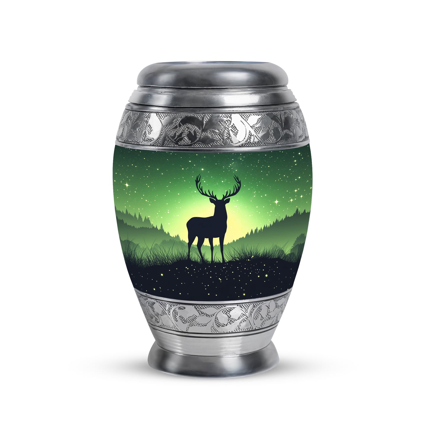 Green Deer Cremation Urns - Honored Journey 10-inch, 200 cu in - Yatskia