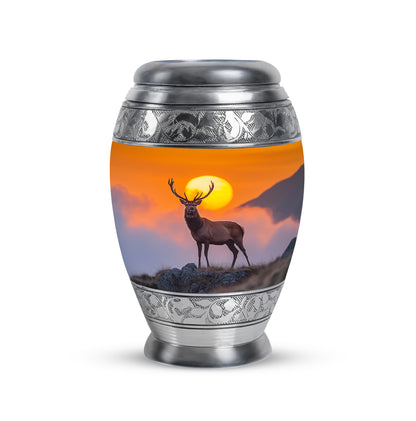 Personalized Deer Cremation Urns - Eminent Gold 10-inch, 200 cu in - Yatskia