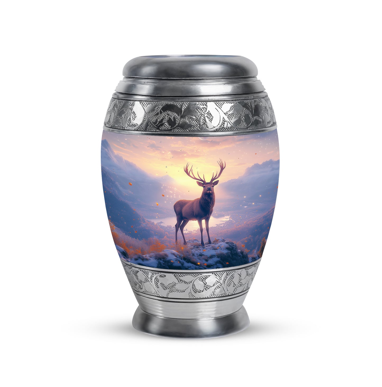 Lustrous Deer Cremation Urns for Human Ashes - Red 10-inch - Yatskia