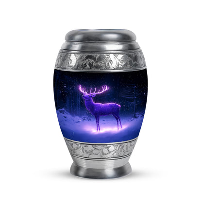 Blue Venerable Deer Cremation Urns for Human Ashes - 10-inch, 200 cu in - Yatskia