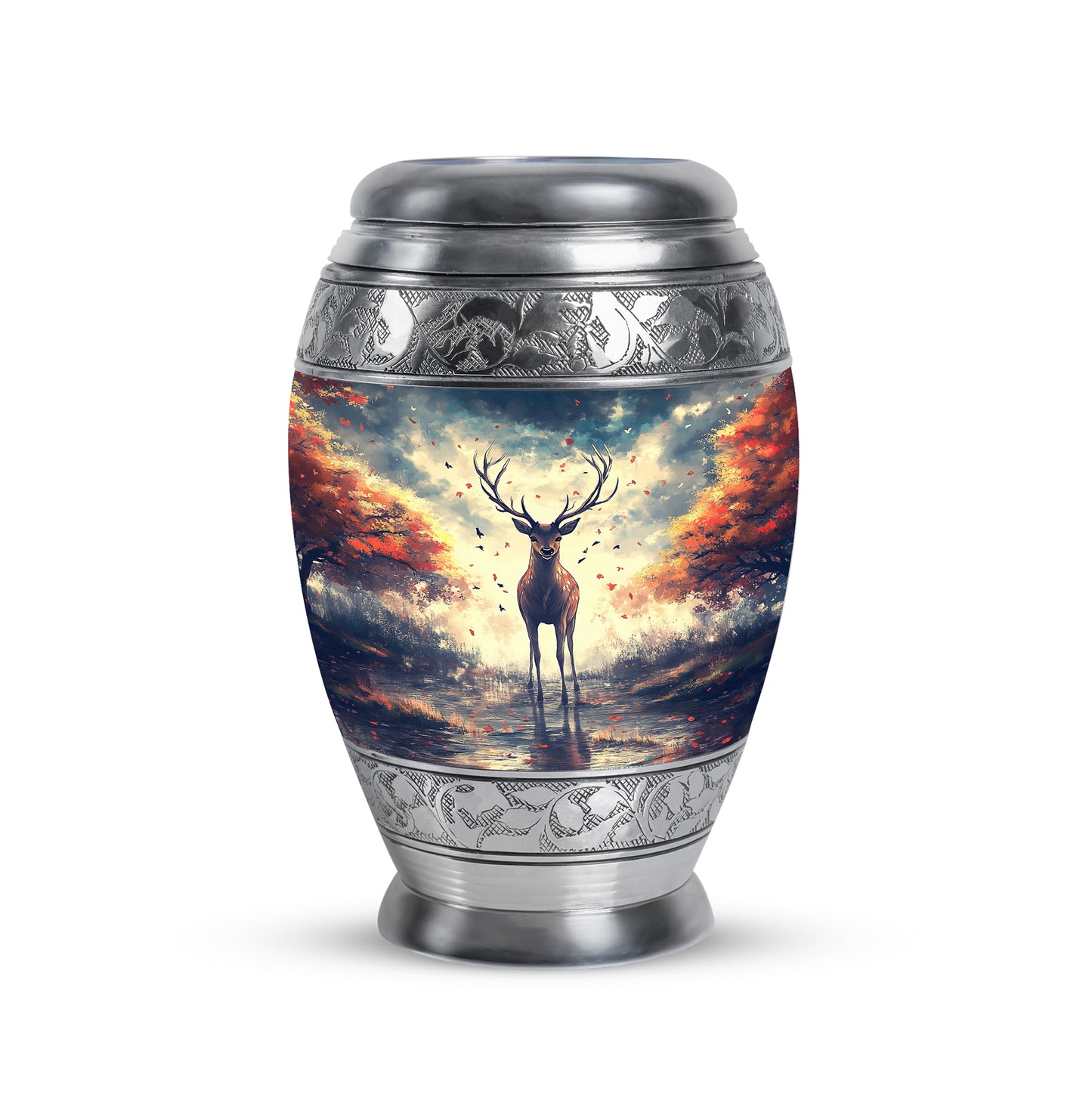 Personalized Blue Deer Cremation Urns for Ashes - Captivating 10-inch - Yatskia