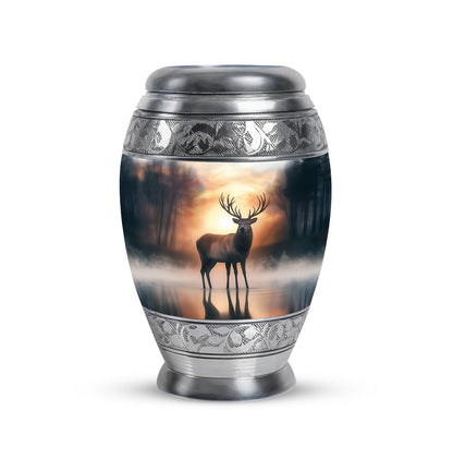 Personalized Deer Cremation Urns - Eminent Gold 10-inch, 200 cu in - Yatskia