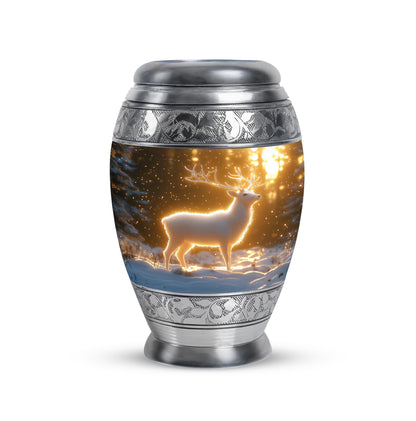 Lustrous Deer Cremation Urns for Human Ashes - Gold 10-inch - Yatskia