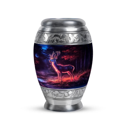 Personalized Refined Deer Cremation Urns - Black 10-inch, 200 cu in - Yatskia