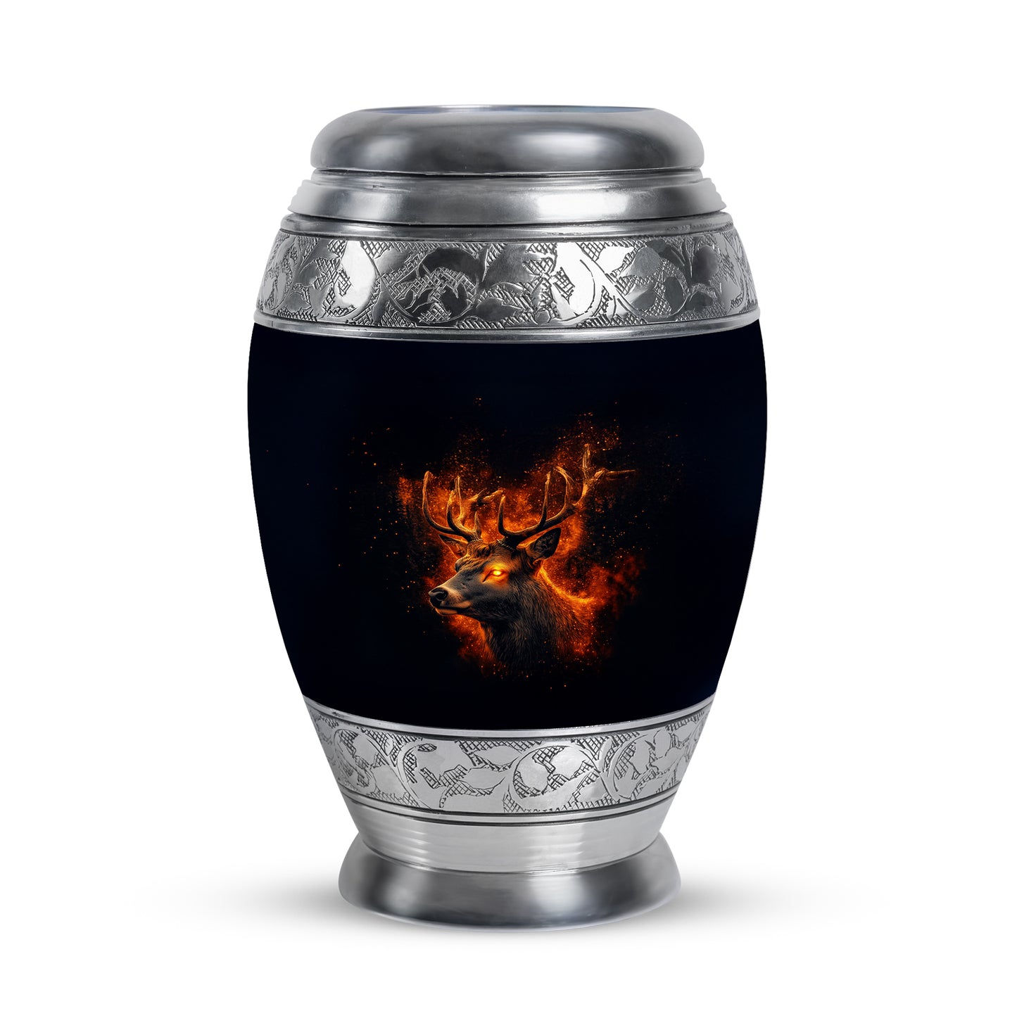 Radiant Deer Memorial Cremation Urns - Black 10-inch, 200 cu in - Yatskia