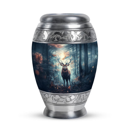 Luminous Blue Deer Comfort Urn for Human Ashes - 10-inch, 200 cu in - Yatskia