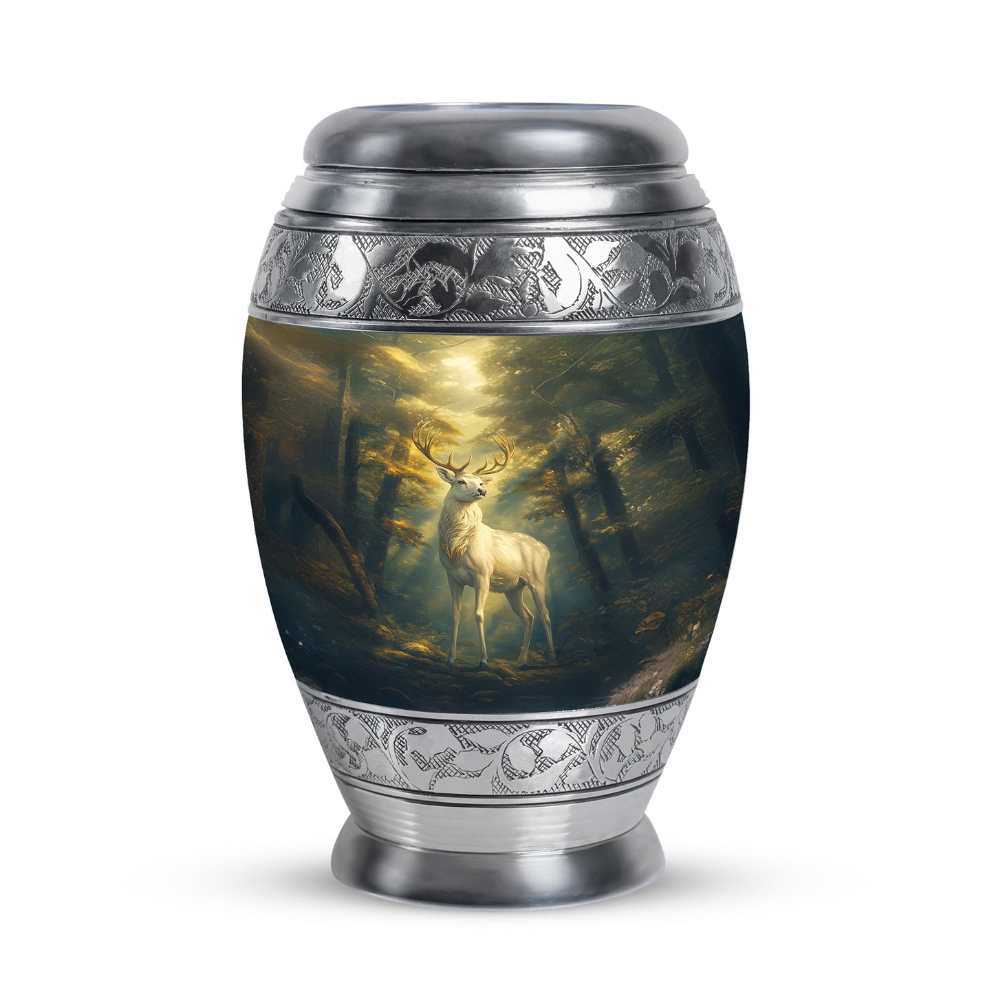Black Deer Comfort Cremation Urns for Human Ashes - 10-inch, 200 cu in - Yatskia
