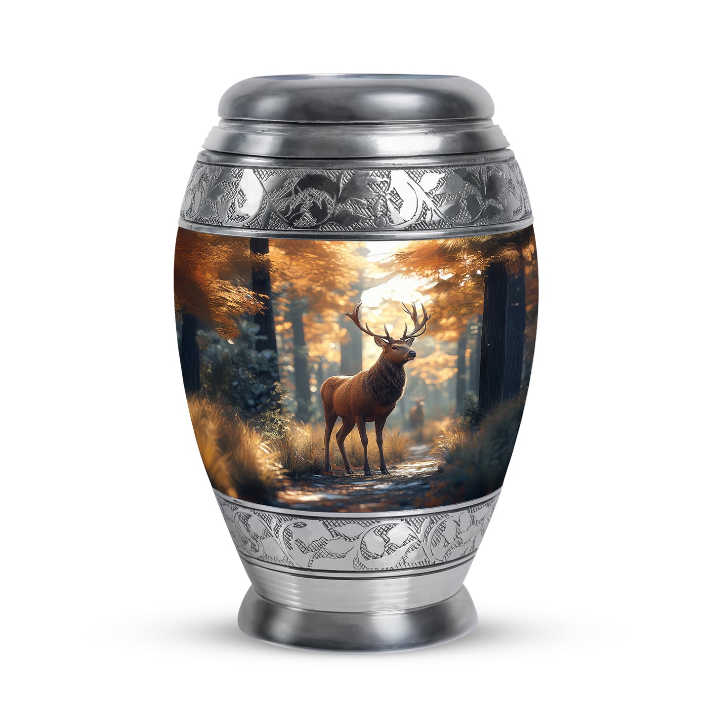 Personalized Gold Deer Cremation Urns for Ashes - Majestic 10-inch - Yatskia