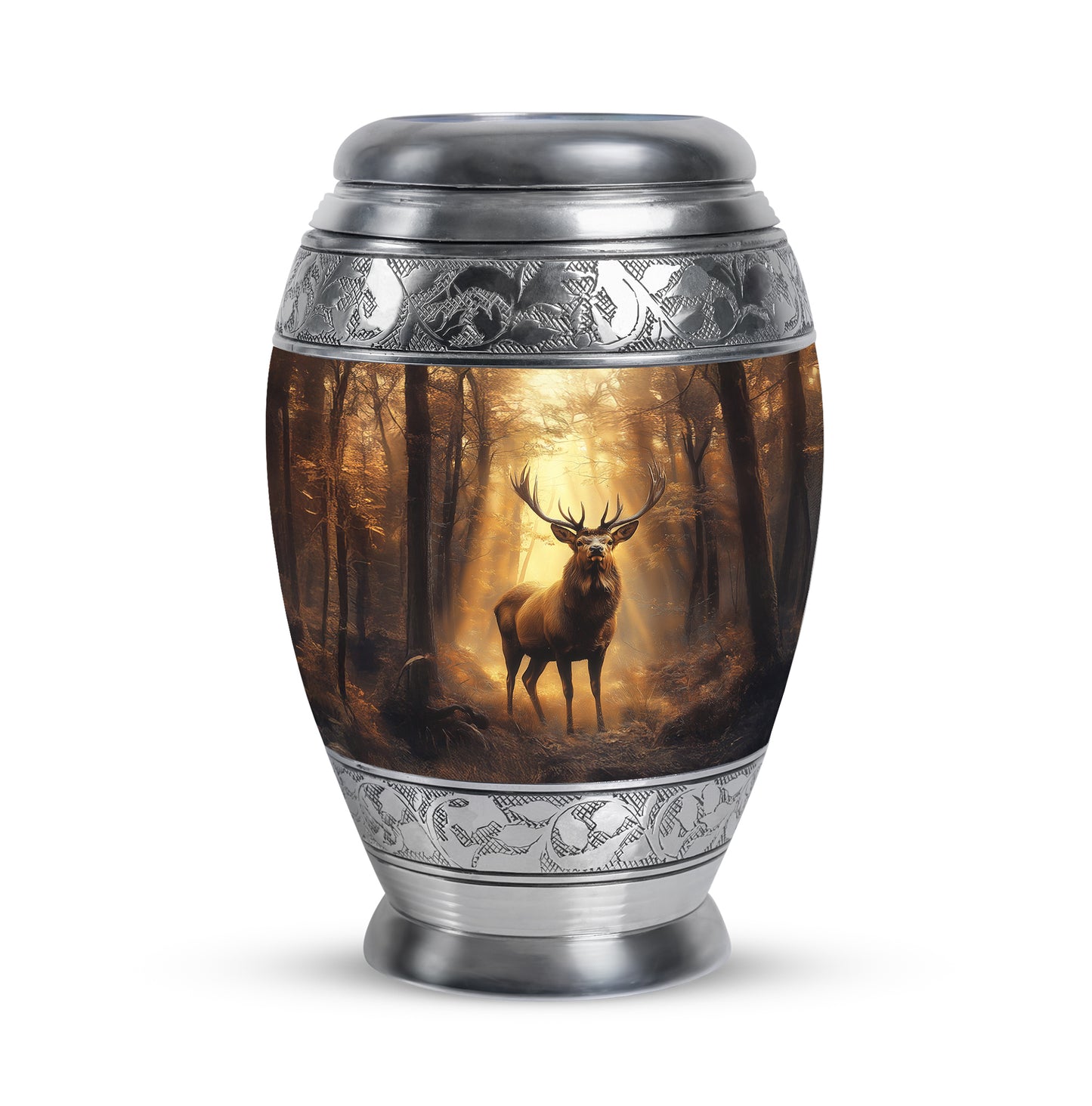 Divine Gold Deer Cremation Urn for Ashes - 10-inch, 200 cu in - Yatskia