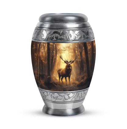 Divine Gold Deer Cremation Urn for Ashes - 10-inch, 200 cu in - Yatskia