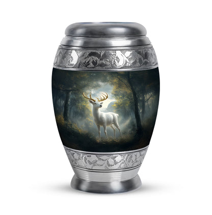 Graceful Black Deer Memorial Urn for Human Ashes - 10-inch, 200 cu in - Yatskia