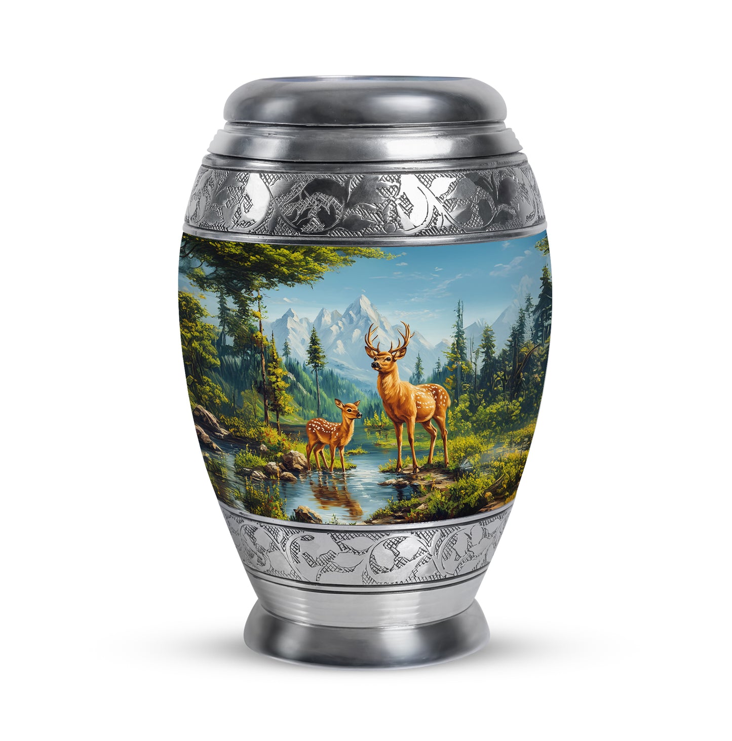 Hallowed Deer Cremation Urns for Human Ashes - Blue 10-inch - Yatskia