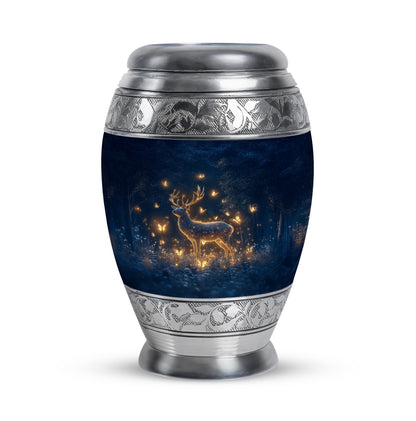 Blue Beloved Deer Cremation Urns for Human Ashes - 10-inch, 200 cu in - Yatskia