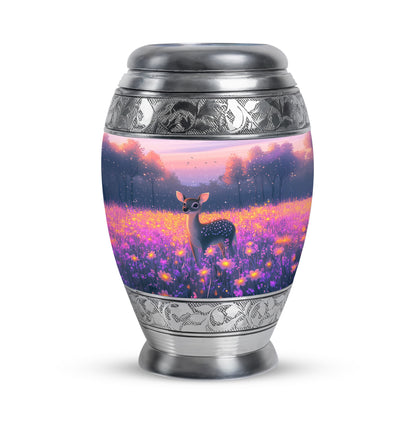 Stunning Pink Deer Homage Urn for Human Ashes - 10-inch, 200 cu in - Yatskia