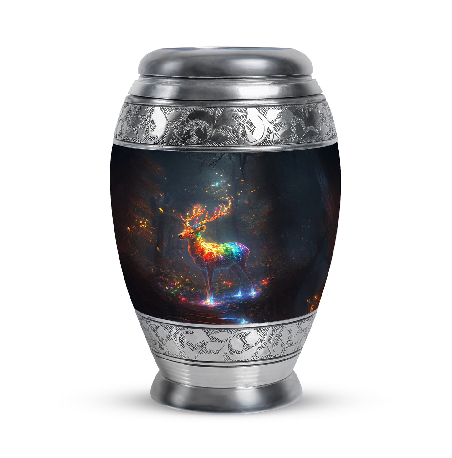 Resplendent Blue Deer Cremation Urn for Ashes - 10-inch, 200 cu in - Yatskia