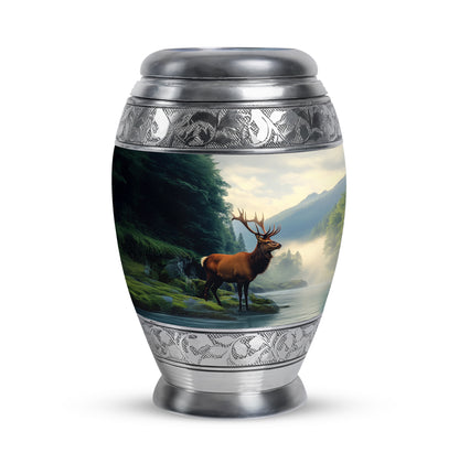 Blue Deer Memorial Cremation Urns for Human Ashes - 10-inch, 200 cu in - Yatskia