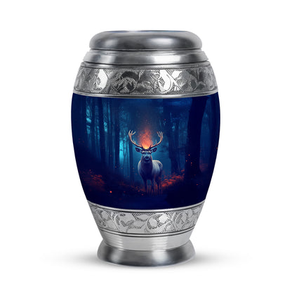 Personalized Deer Cremation Urns - Eminent Blue 10-inch, 200 cu in - Yatskia