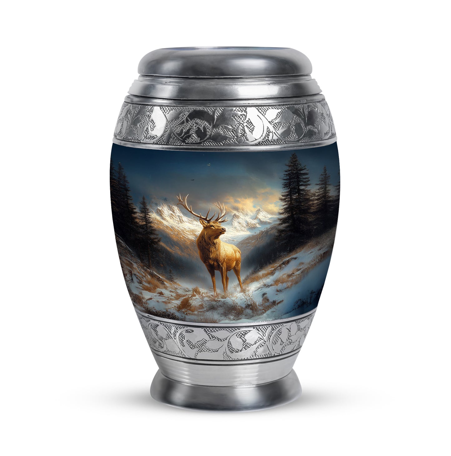 Personalized Deer Cremation Urns - Pristine Blue 10-inch, 200 cu in - Yatskia