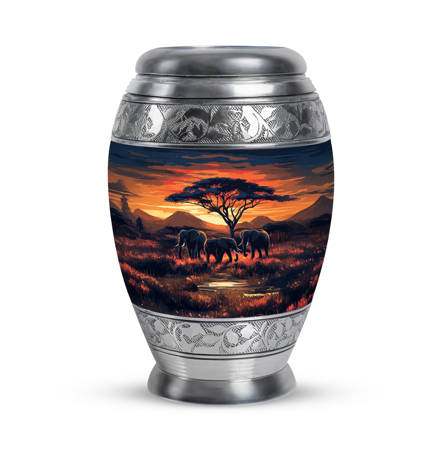Red Elephant Cremation Urns - Glorious Remembrance 10-inch, 200 cu in - Yatskia