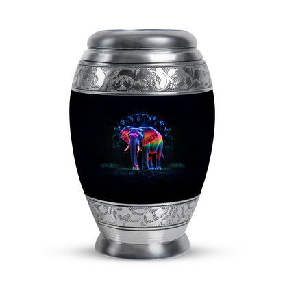 Personalized Elephant Cremation Urns - Soothing Black 10-inch, 200 cu in - Yatskia