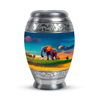 Personalized Elephant Cremation Urns - Soothing Blue 10-inch, 200 cu in - Yatskia