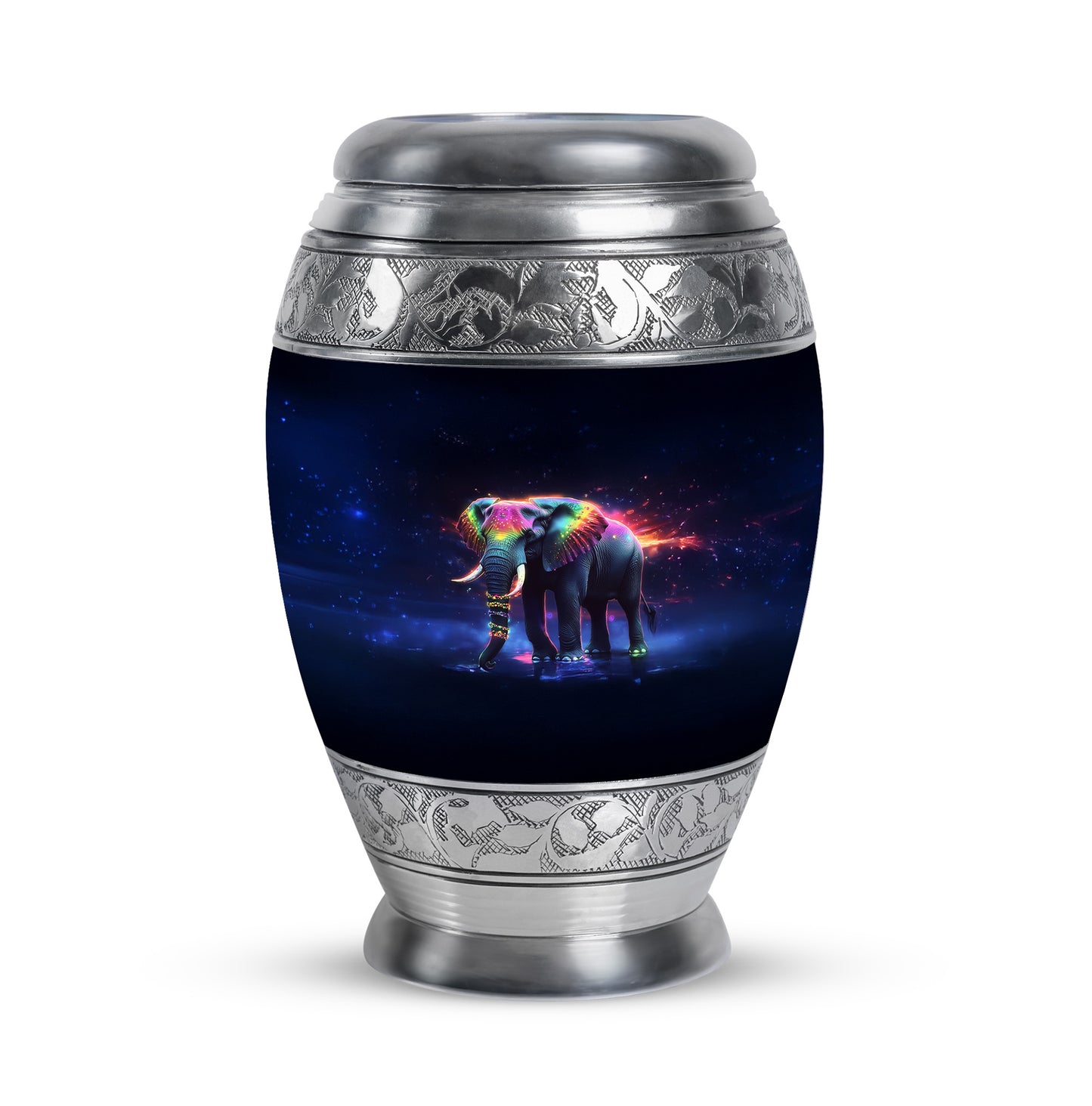 Personalized Elephant Cremation Urns - Pristine Black 10-inch, 200 cu in - Yatskia