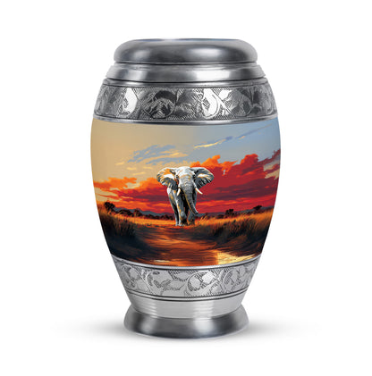 Gray Elephant Cremation Urns - Honored Testament 10-inch, 200 cu in - Yatskia