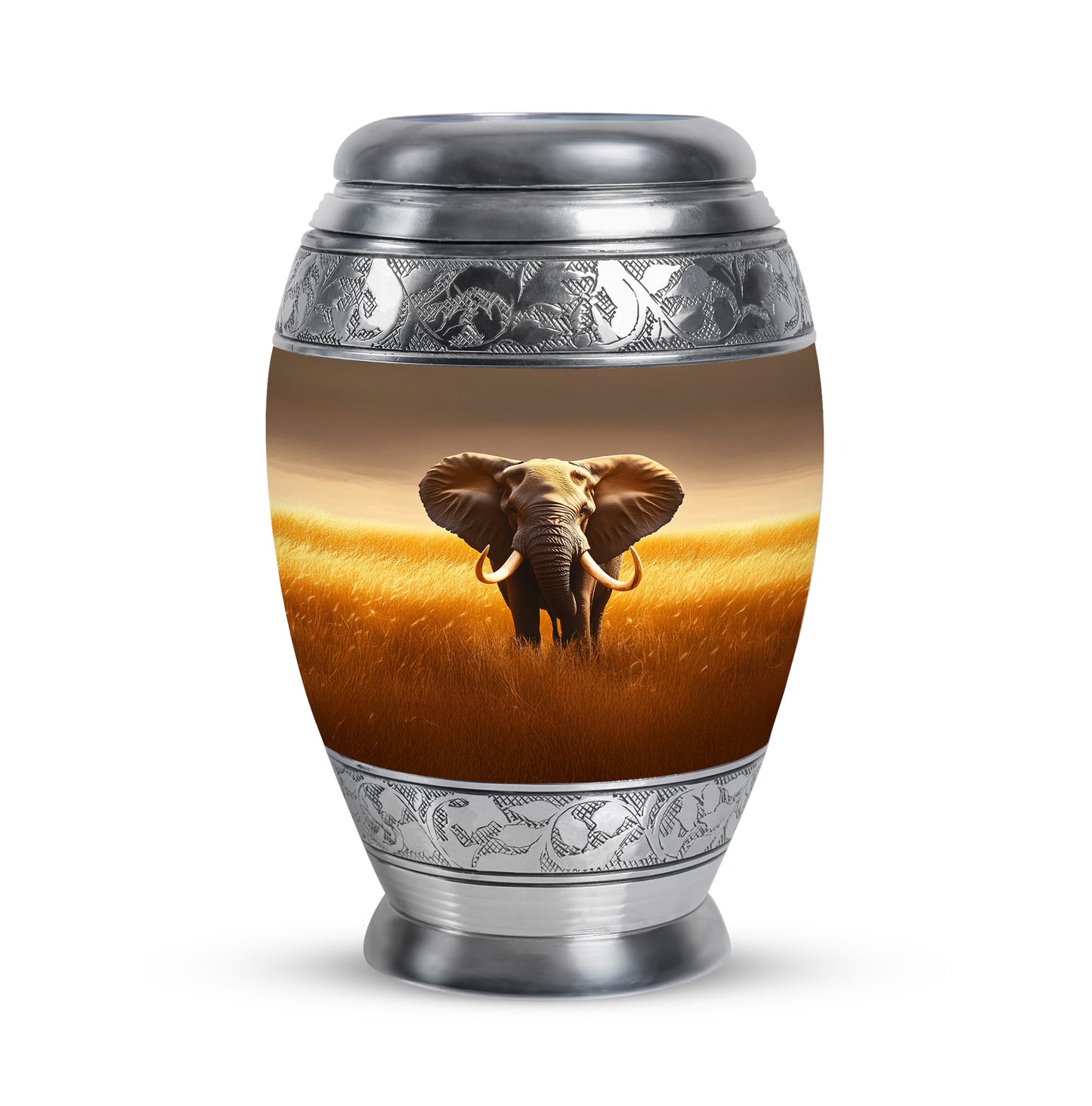 Regal Elephant Memorial Cremation Urns - Gold 10-inch, 200 cu in - Yatskia