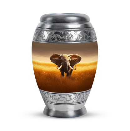 Regal Elephant Memorial Cremation Urns - Gold 10-inch, 200 cu in - Yatskia