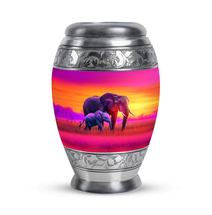 Everlasting Pink Elephant Resting Place Urn for Human Ashes - 10-inch, 200 cu in - Yatskia