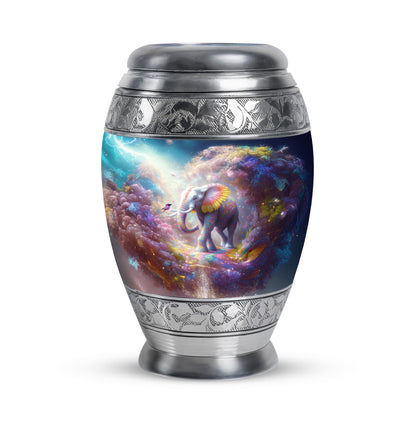 Personalized Blue Elephant Cremation Urns for Ashes - Peaceful 10-inch - Yatskia