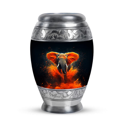 Personalized Seraphic Elephant Cremation Urns - Black 10-inch, 200 cu in - Yatskia
