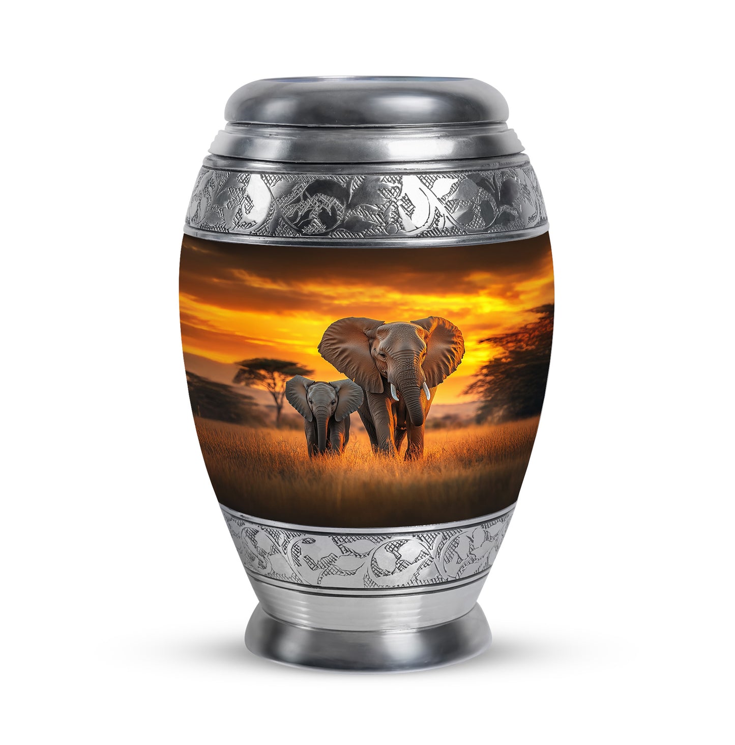 Gold Resounding Elephant Memorial Urn for Ashes - 10-inch, 200 cu in - Yatskia