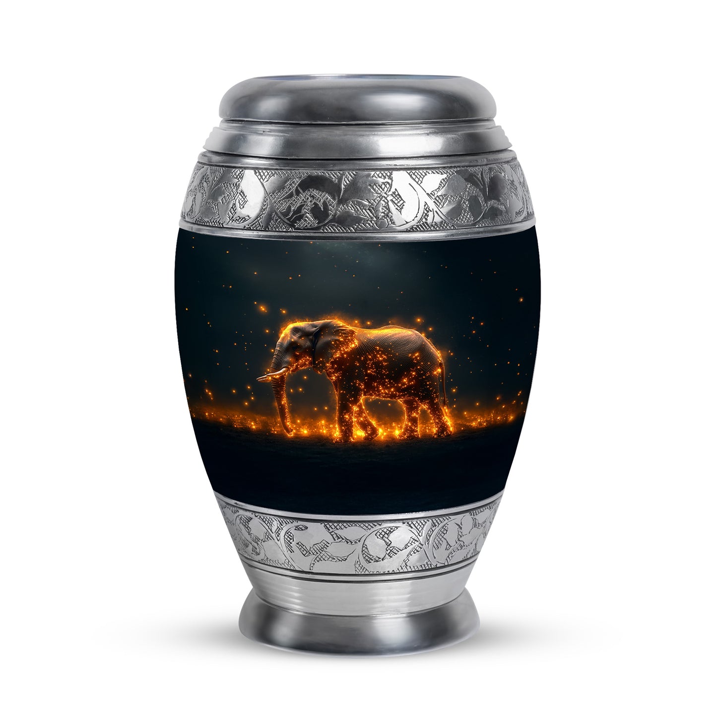 Everlasting Teal Elephant Sanctuary Urn for Human Ashes - 10-inch, 200 cu in - Yatskia