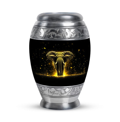Lustrous Elephant Cremation Urns for Human Ashes - Black 10-inch - Yatskia