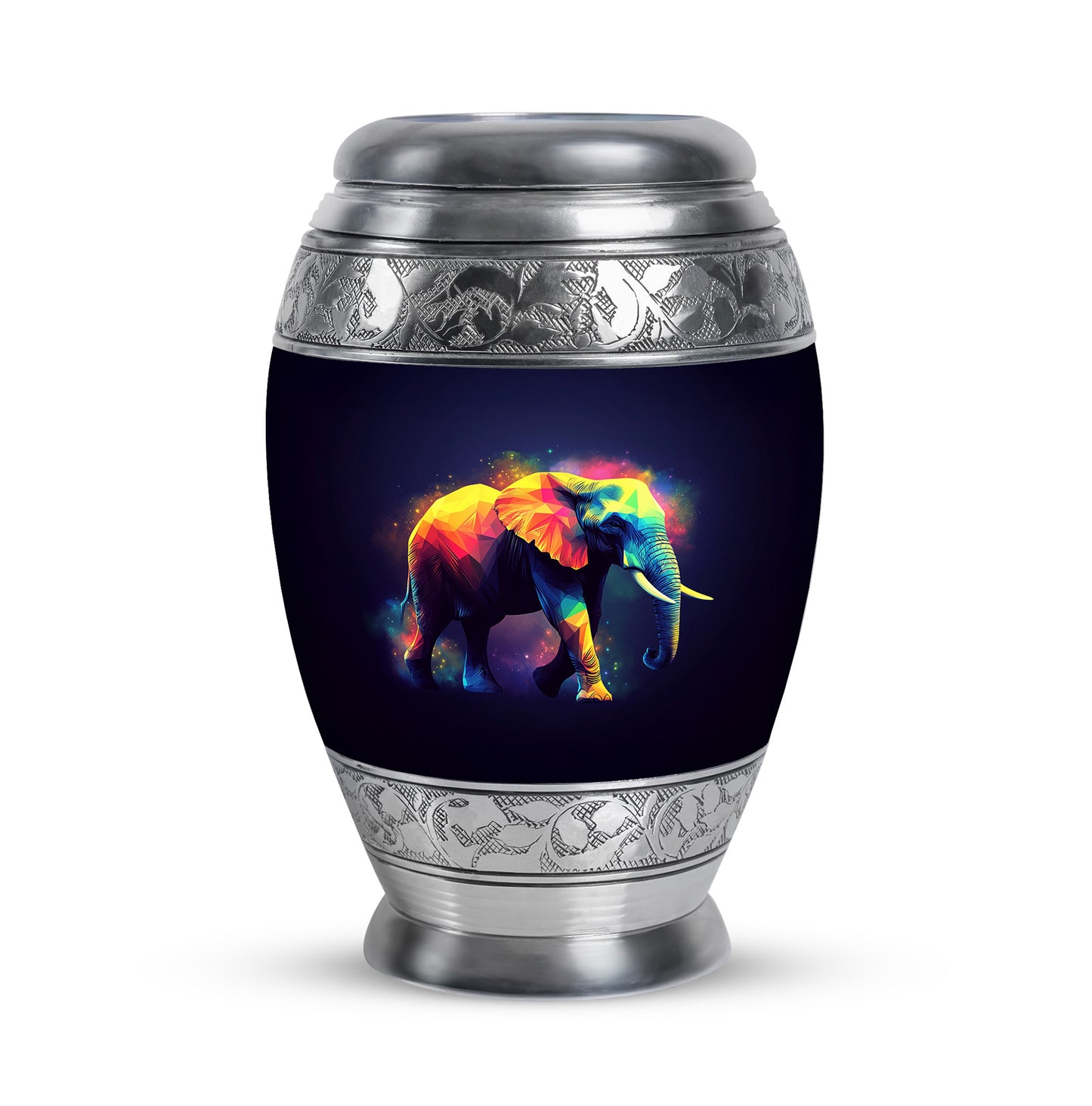 Black Serene Elephant Memorial Urn for Ashes - 10-inch, 200 cu in - Yatskia