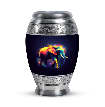 Black Serene Elephant Memorial Urn for Ashes - 10-inch, 200 cu in - Yatskia