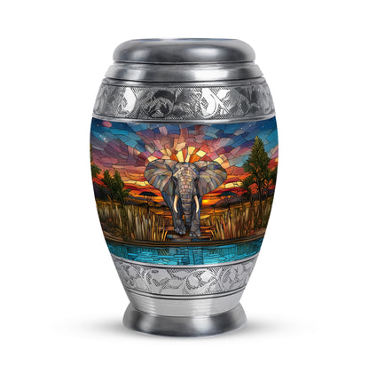 Personalized Seraphic Elephant Cremation Urns - Gold 10-inch, 200 cu in - Yatskia