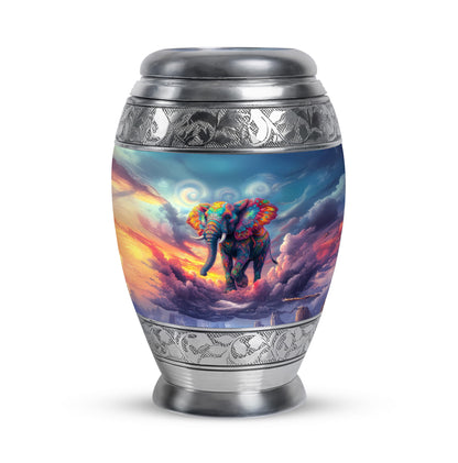 Personalized Elephant Cremation Urns - Eminent Blue 10-inch, 200 cu in - Yatskia