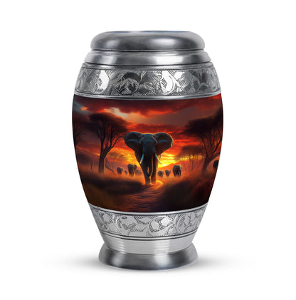 Personalized Eternal Elephant Cremation Urns - Red 10-inch, 200 cu in - Yatskia