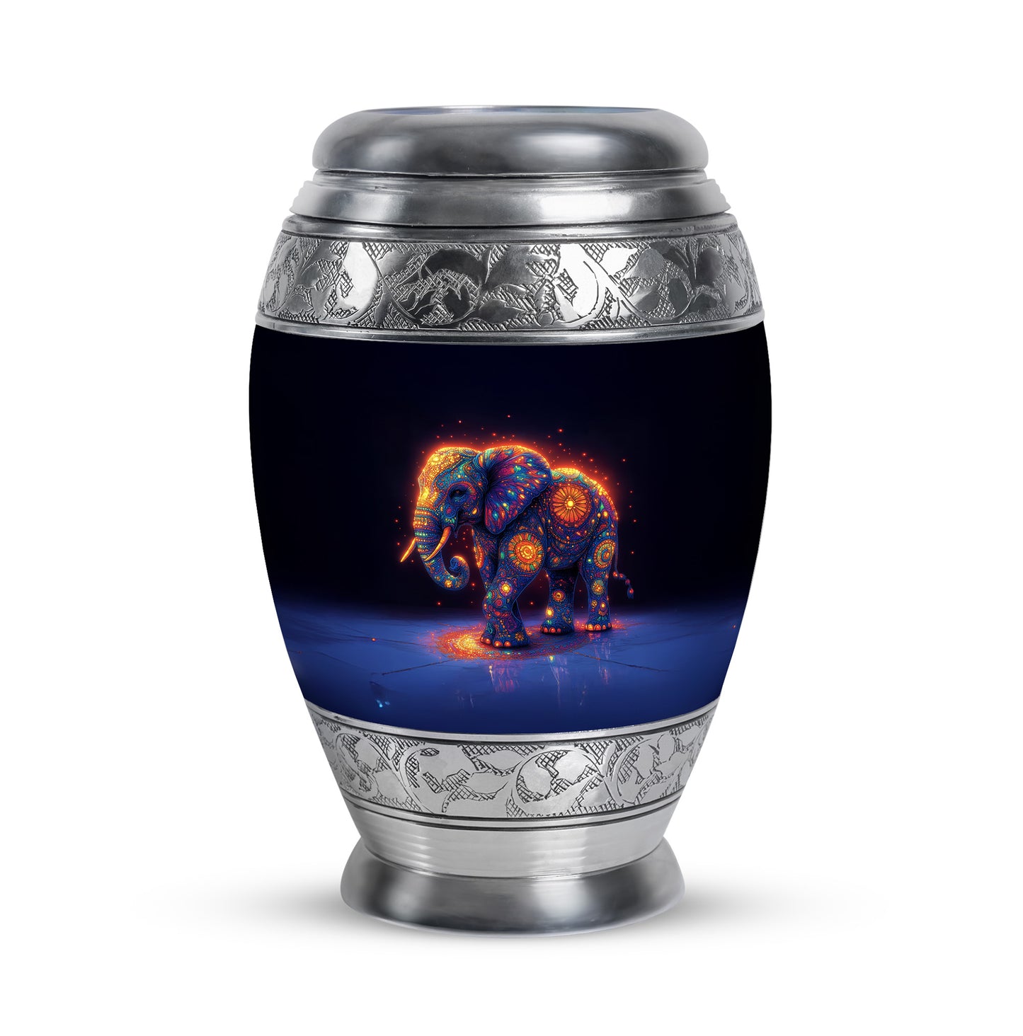 Blue Elephant Testament Cremation Urns for Human Ashes - 10-inch, 200 cu in - Yatskia