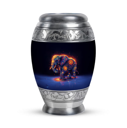 Blue Elephant Testament Cremation Urns for Human Ashes - 10-inch, 200 cu in - Yatskia