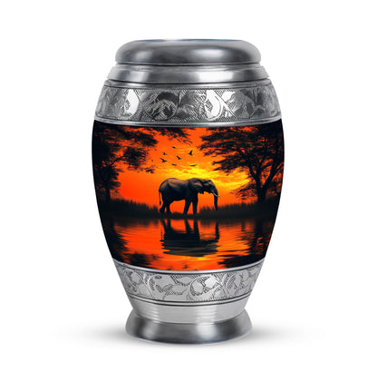 Sublime Elephant Cremation Urns for Human Ashes - Gold 10-inch - Yatskia