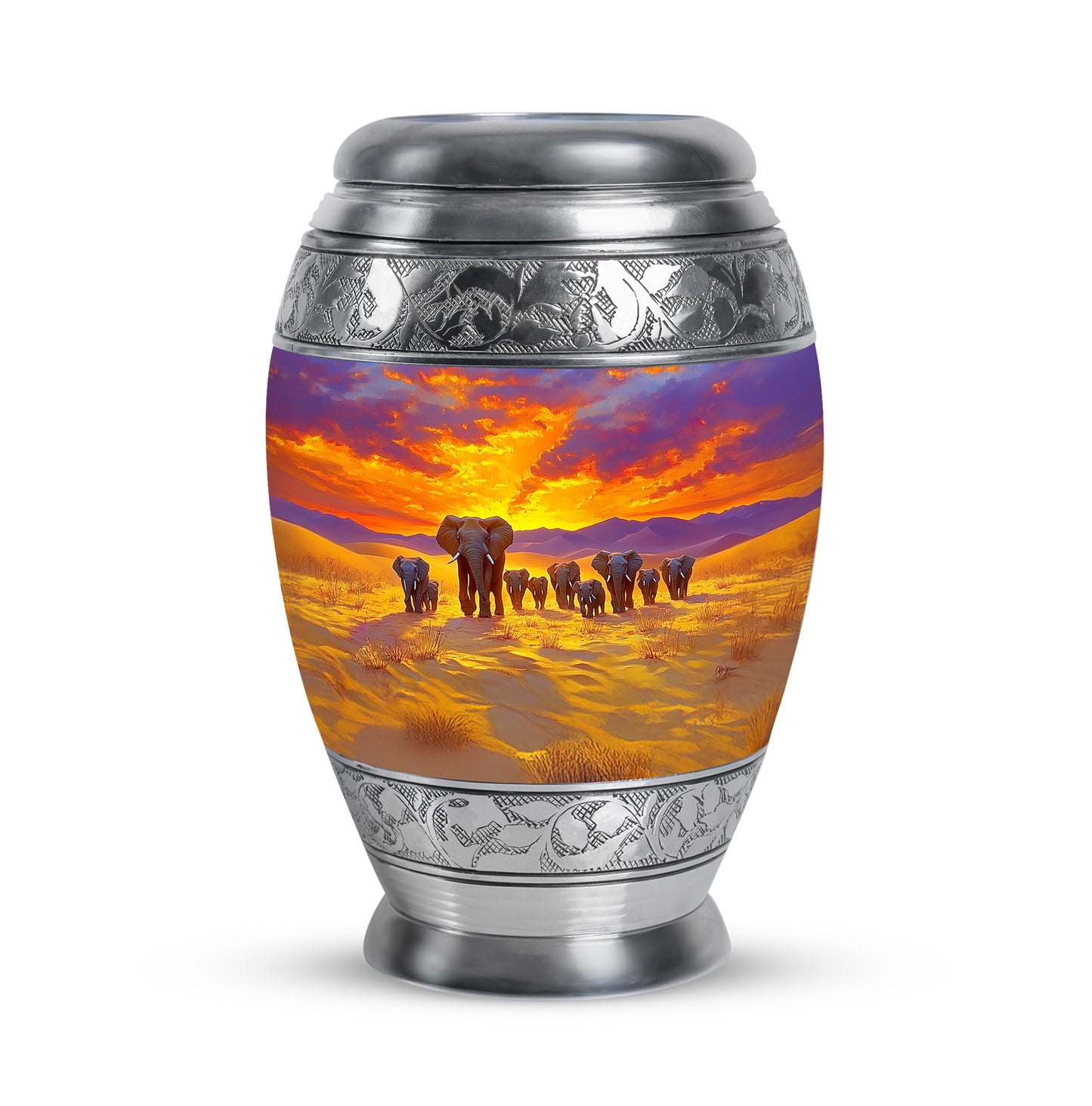 Everlasting Blue Elephant Sanctuary Urn for Human Ashes - 10-inch, 200 cu in - Yatskia