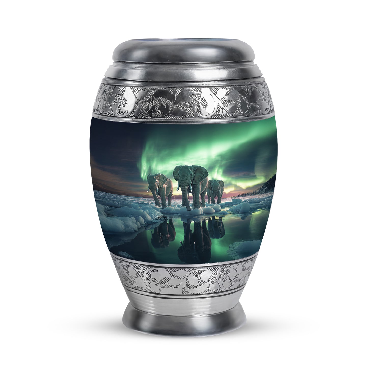 Blue Elephant Cremation Urns - Opulent Tribute 10-inch, 200 cu in - Yatskia