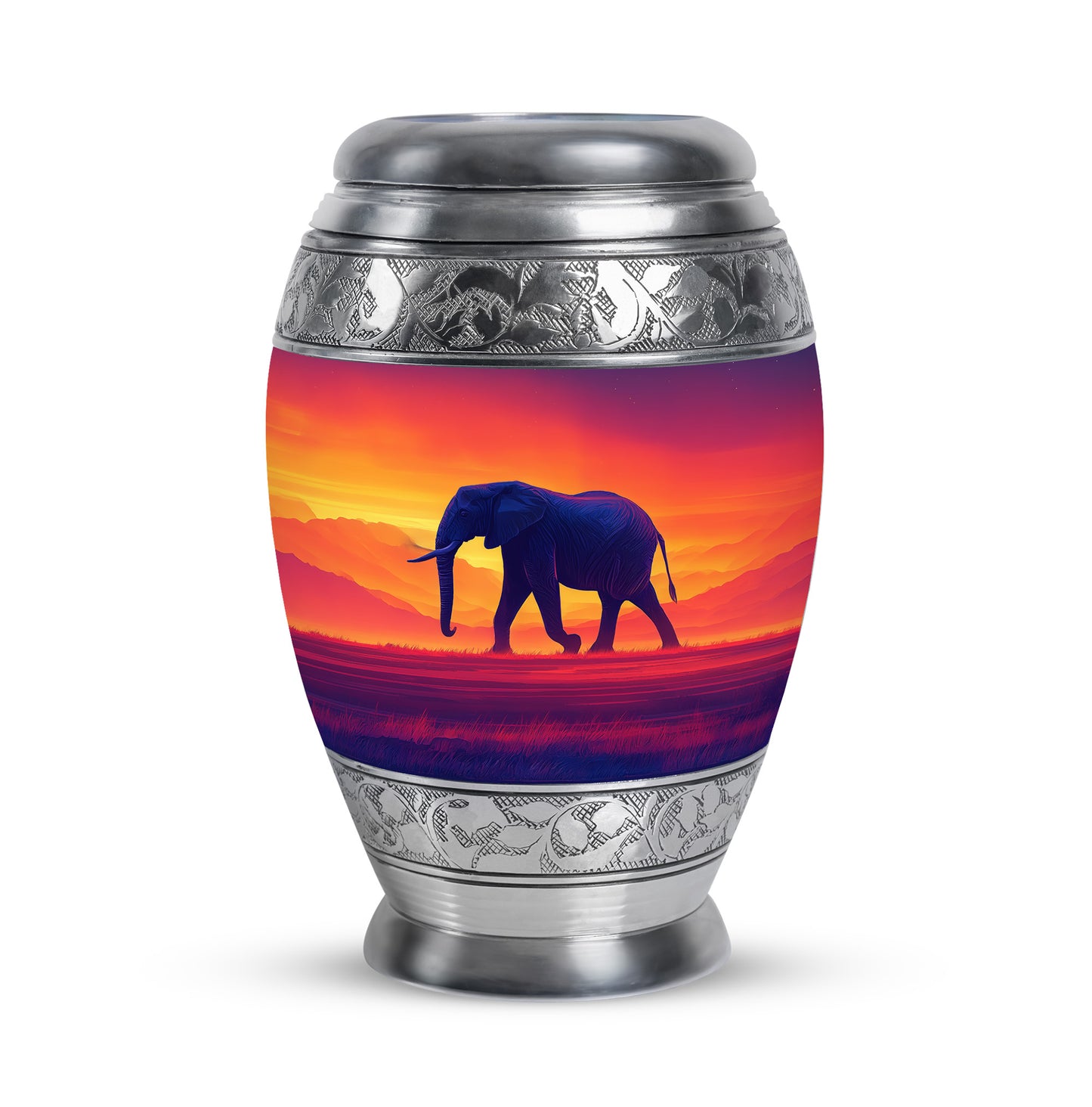 Personalized Elegant Elephant Cremation Urns - Red 10-inch, 200 cu in - Yatskia