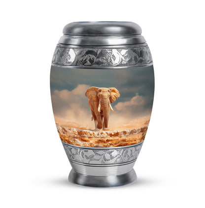 Personalized Elephant Cremation Urns - Eminent Teal 10-inch, 200 cu in - Yatskia
